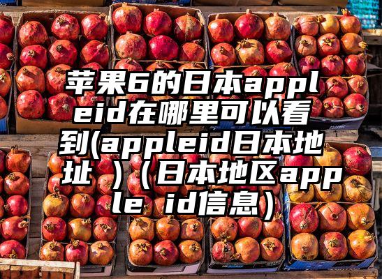 苹果6的日本appleid在哪里可以看到(appleid日本地址 )（日本地区apple id信息）