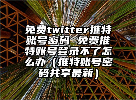 免费twitter推特账号密码 免费推特账号登录不了怎么办（推特账号密码共享最新）