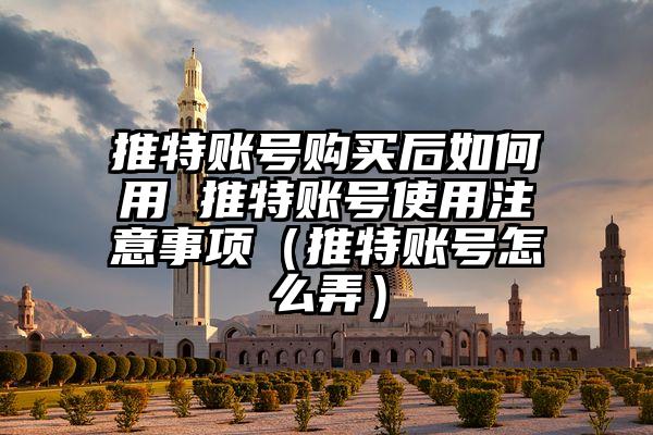 推特账号购买后如何用 推特账号使用注意事项（推特账号怎么弄）