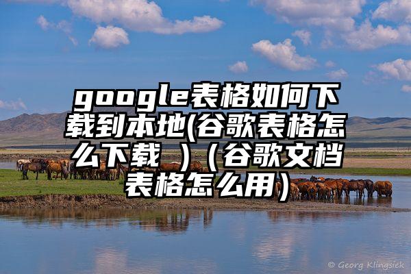 google表格如何下载到本地(谷歌表格怎么下载 )（谷歌文档表格怎么用）