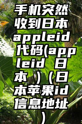 手机突然收到日本appleid代码(appleid 日本 )（日本苹果id信息地址）