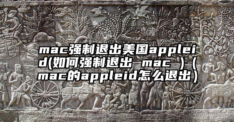 mac强制退出美国appleid(如何强制退出 mac )（mac的appleid怎么退出）