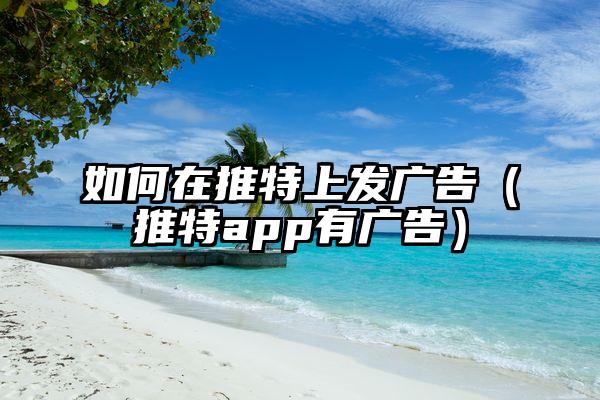 如何在推特上发广告（推特app有广告）