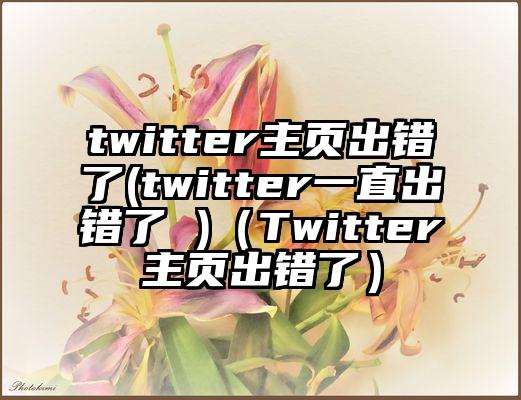 twitter主页出错了(twitter一直出错了 )（Twitter主页出错了）