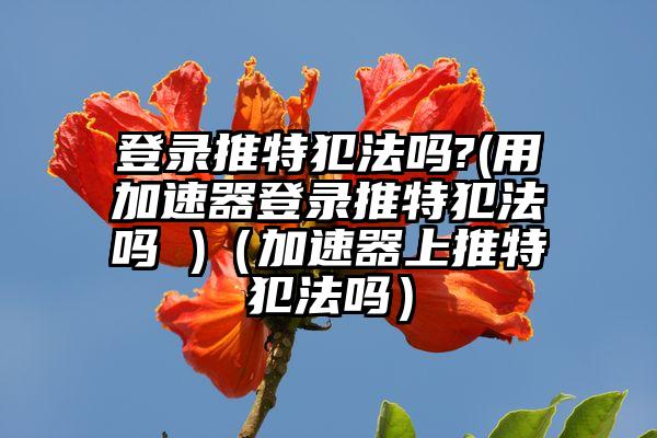 登录推特犯法吗?(用加速器登录推特犯法吗 )（加速器上推特犯法吗）