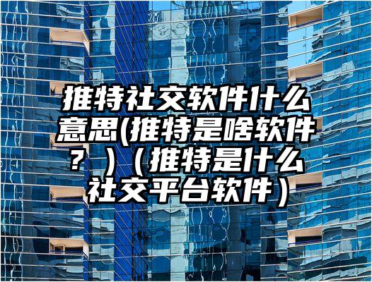 推特社交软件什么意思(推特是啥软件? )（推特是什么社交平台软件）