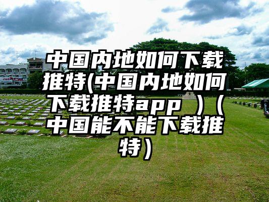 中国内地如何下载推特(中国内地如何下载推特app )（中国能不能下载推特）