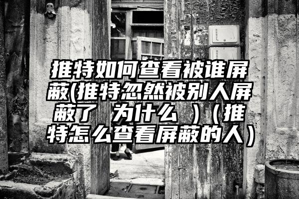 推特如何查看被谁屏蔽(推特忽然被别人屏蔽了 为什么 )（推特怎么查看屏蔽的人）