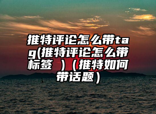 推特评论怎么带tag(推特评论怎么带标签 )（推特如何带话题）