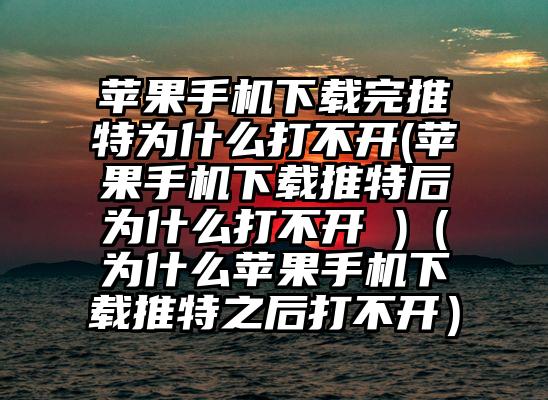 苹果手机下载完推特为什么打不开(苹果手机下载推特后为什么打不开 )（为什么苹果手机下载推特之后打不开）