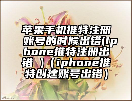 苹果手机推特注册账号的时候出错(iphone推特注册出错 )（iphone推特创建账号出错）