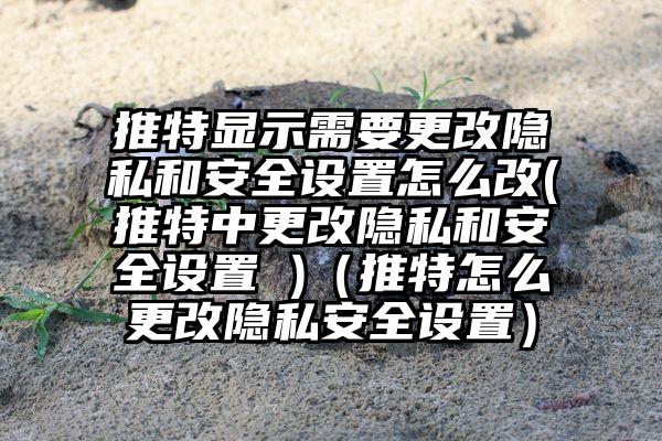 推特显示需要更改隐私和安全设置怎么改(推特中更改隐私和安全设置 )（推特怎么更改隐私安全设置）