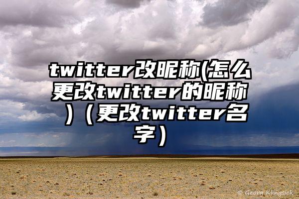 twitter改昵称(怎么更改twitter的昵称 )（更改twitter名字）