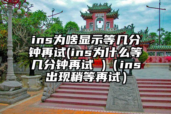 ins为啥显示等几分钟再试(ins为什么等几分钟再试 )（ins出现稍等再试）