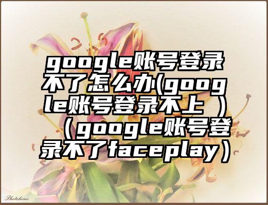 google账号登录不了怎么办(google账号登录不上 )（google账号登录不了faceplay）