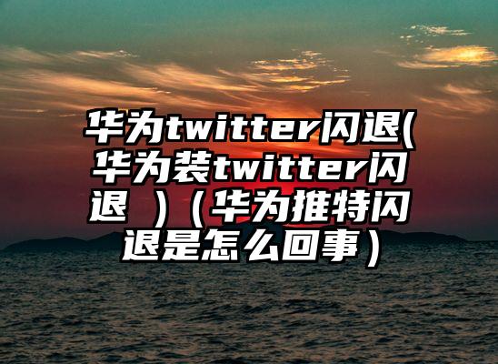 华为twitter闪退(华为装twitter闪退 )（华为推特闪退是怎么回事）