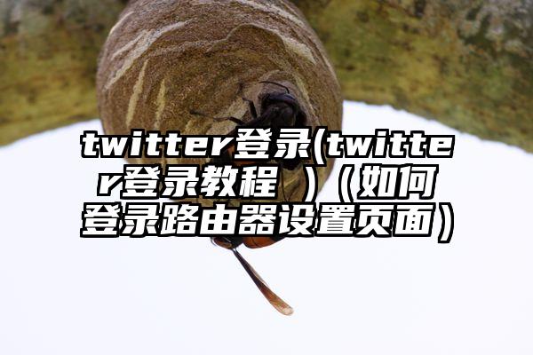 twitter登录(twitter登录教程 )（如何登录路由器设置页面）