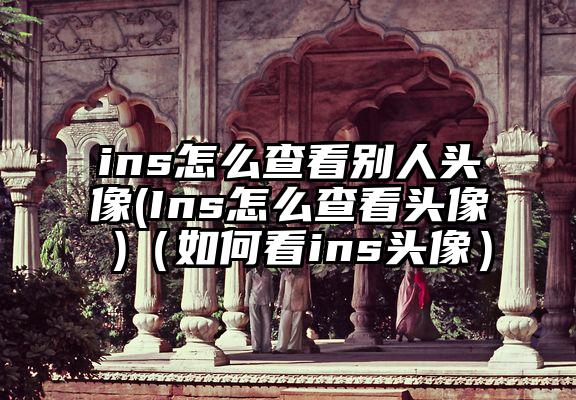 ins怎么查看别人头像(Ins怎么查看头像 )（如何看ins头像）