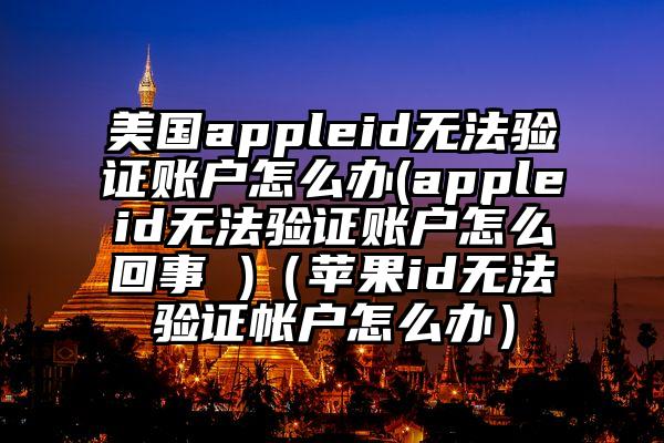 美国appleid无法验证账户怎么办(appleid无法验证账户怎么回事 )（苹果id无法验证帐户怎么办）