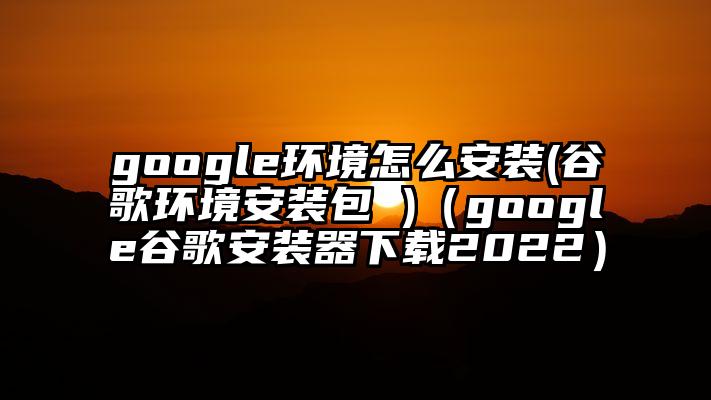 google环境怎么安装(谷歌环境安装包 )（google谷歌安装器下载2022）