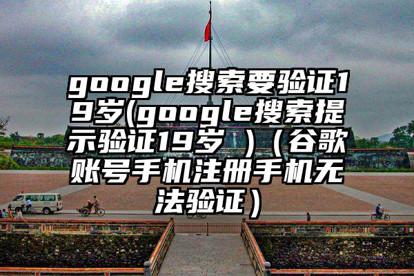 google搜索要验证19岁(google搜索提示验证19岁 )（谷歌账号手机注册手机无法验证）