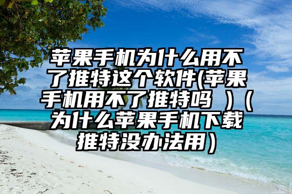 苹果手机为什么用不了推特这个软件(苹果手机用不了推特吗 )（为什么苹果手机下载推特没办法用）