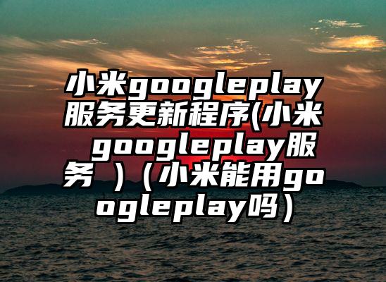 小米googleplay服务更新程序(小米 googleplay服务 )（小米能用googleplay吗）