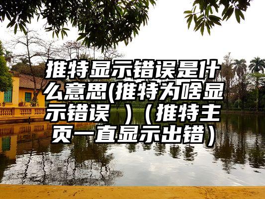 推特显示错误是什么意思(推特为啥显示错误 )（推特主页一直显示出错）