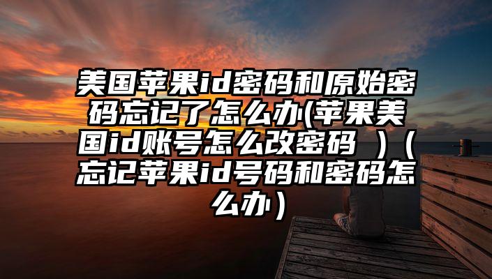 美国苹果id密码和原始密码忘记了怎么办(苹果美国id账号怎么改密码 )（忘记苹果id号码和密码怎么办）