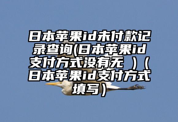 日本苹果id未付款记录查询(日本苹果id支付方式没有无 )（日本苹果id支付方式填写）