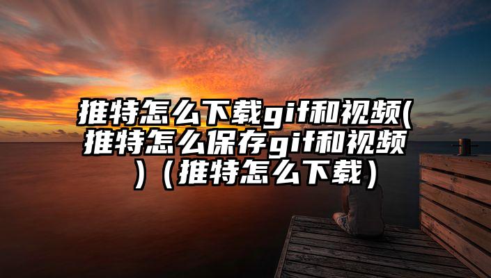 推特怎么下载gif和视频(推特怎么保存gif和视频 )（推特怎么下载）