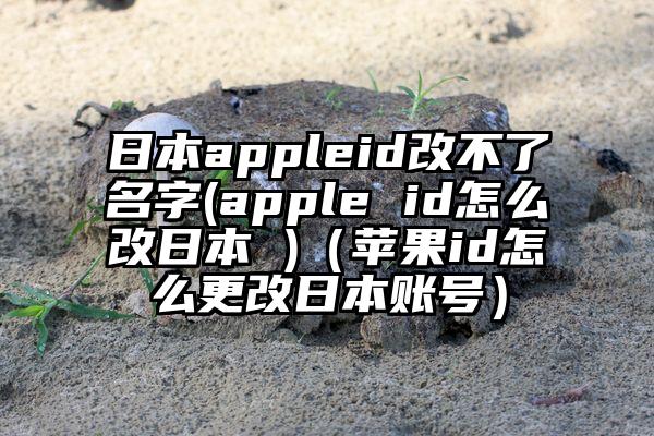 日本appleid改不了名字(apple id怎么改日本 )（苹果id怎么更改日本账号）