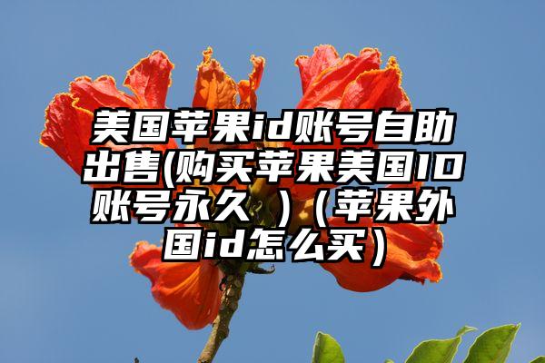 美国苹果id账号自助出售(购买苹果美国ID账号永久 )（苹果外国id怎么买）