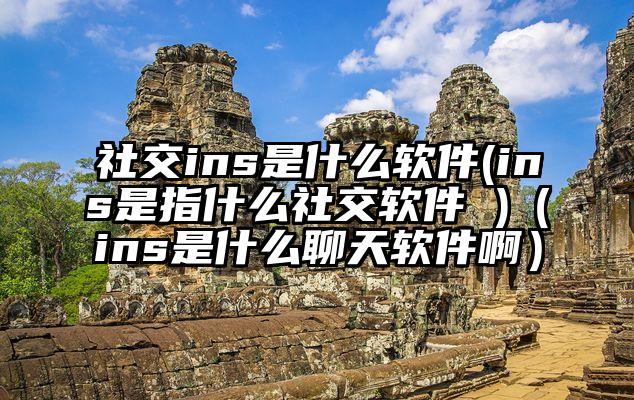 社交ins是什么软件(ins是指什么社交软件 )（ins是什么聊天软件啊）