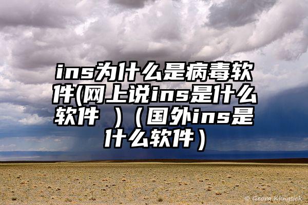 ins为什么是病毒软件(网上说ins是什么软件 )（国外ins是什么软件）