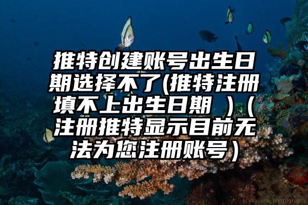 推特创建账号出生日期选择不了(推特注册填不上出生日期 )（注册推特显示目前无法为您注册账号）