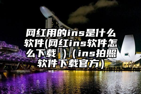 网红用的ins是什么软件(网红ins软件怎么下载 )（ins拍照软件下载官方）