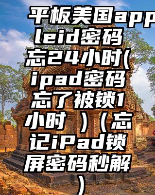 平板美国appleid密码忘24小时(ipad密码忘了被锁1小时 )（忘记iPad锁屏密码秒解）