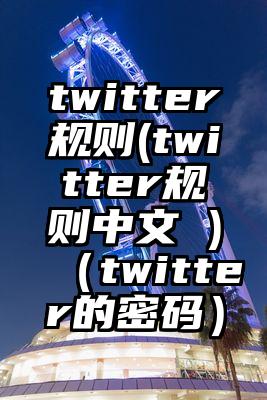 twitter规则(twitter规则中文 )（twitter的密码）