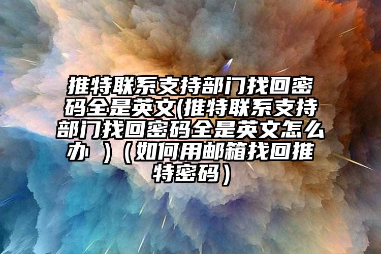 推特联系支持部门找回密码全是英文(推特联系支持部门找回密码全是英文怎么办 )（如何用邮箱找回推特密码）