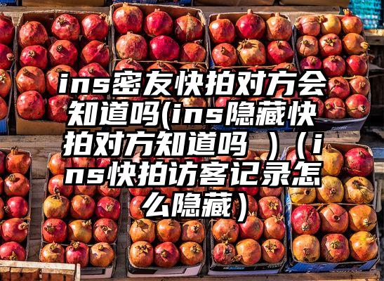 ins密友快拍对方会知道吗(ins隐藏快拍对方知道吗 )（ins快拍访客记录怎么隐藏）