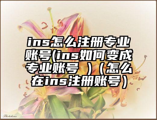 ins怎么注册专业账号(ins如何变成专业账号 )（怎么在ins注册账号）