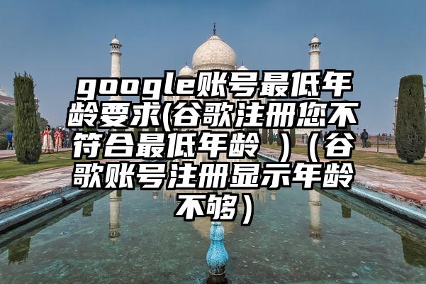 google账号最低年龄要求(谷歌注册您不符合最低年龄 )（谷歌账号注册显示年龄不够）