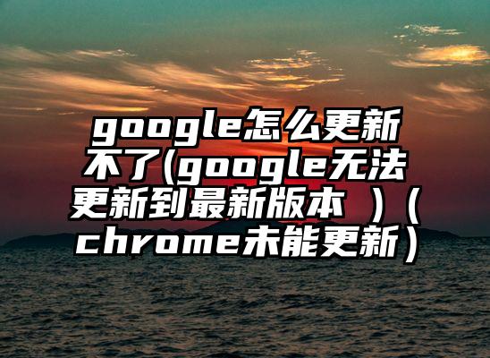 google怎么更新不了(google无法更新到最新版本 )（chrome未能更新）