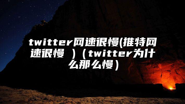 twitter网速很慢(推特网速很慢 )（twitter为什么那么慢）