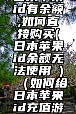 日本苹果id有余额,如何直接购买(日本苹果id余额无法使用 )（如何给日本苹果id充值游戏）