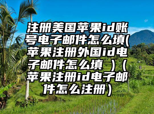 注册美国苹果id账号电子邮件怎么填(苹果注册外国id电子邮件怎么填 )（苹果注册id电子邮件怎么注册）