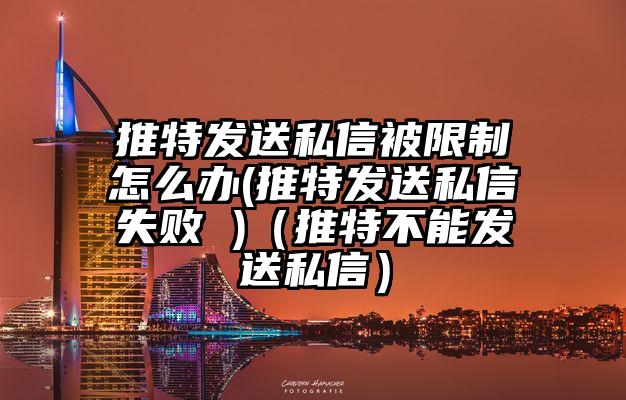 推特发送私信被限制怎么办(推特发送私信失败 )（推特不能发送私信）