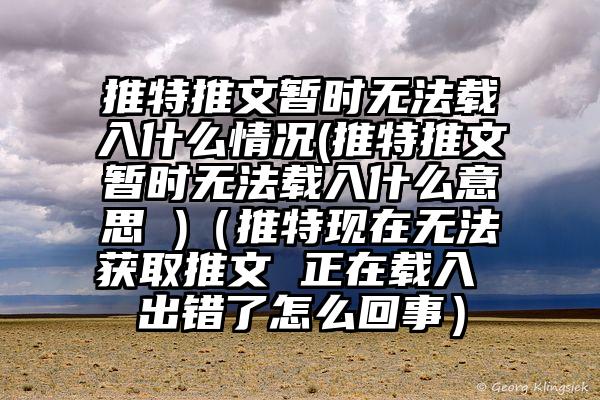 推特推文暂时无法载入什么情况(推特推文暂时无法载入什么意思 )（推特现在无法获取推文 正在载入 出错了怎么回事）