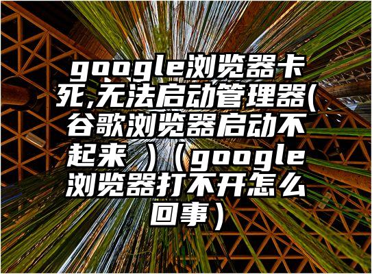 google浏览器卡死,无法启动管理器(谷歌浏览器启动不起来 )（google浏览器打不开怎么回事）